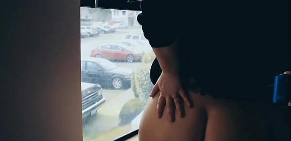  My curvy Stepmom loves to put on a window show and get her huge booty rubbed
